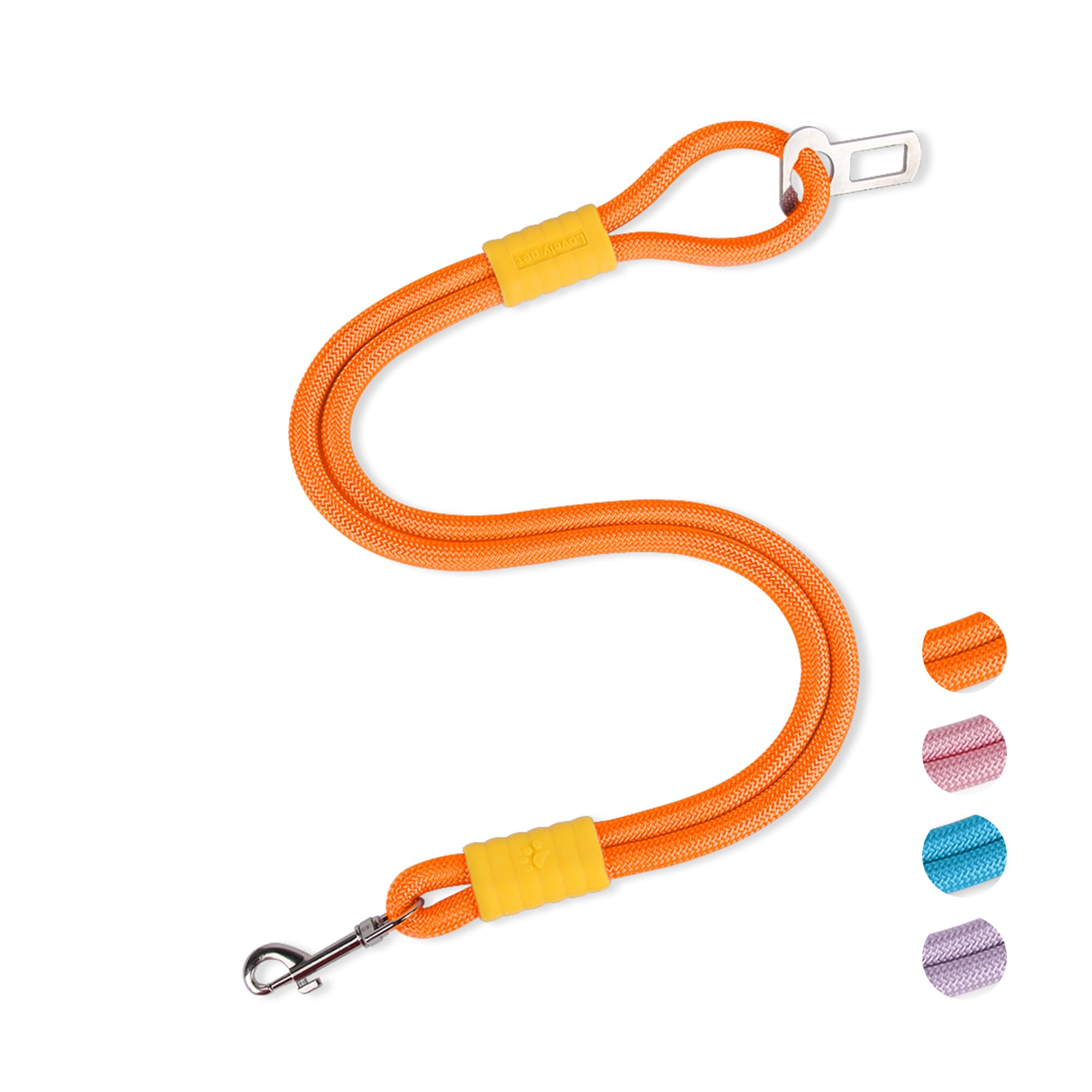 JOYPAWS 2-in-1 Dog Car Seatbelt Leash & Walking Lead 28in Nylon Rope Leash — image 1