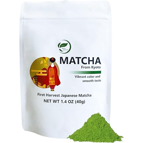 Wako Matcha, First Harvest Premium Uji Ceremonial Grade Matcha Powder, For Cafe-Quality Hot/Iced Matcha and Latte, Pure Matcha Green Tea for your Daily Morning Boost, Authentic Japanese, Unsweetened, Gluten-Free, 1.4 oz (40g)