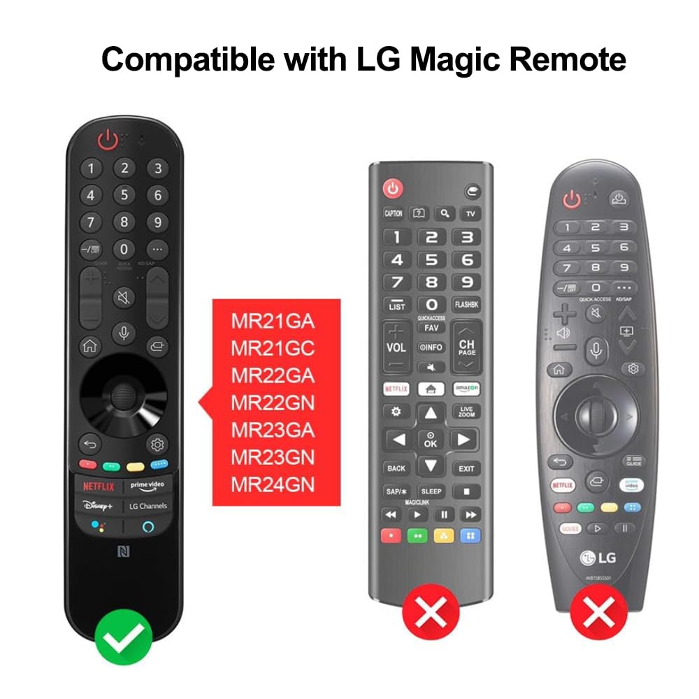 Silicone Remote Protective Case Compatible with LG MR24GA MR23GA MR22GA MR22GN MR21GA MR21GC OLED QNED Smart TV,Remote Cover for LG Smart TV 2021-2024 Magic Remote Control (Glow Green) - Image 2