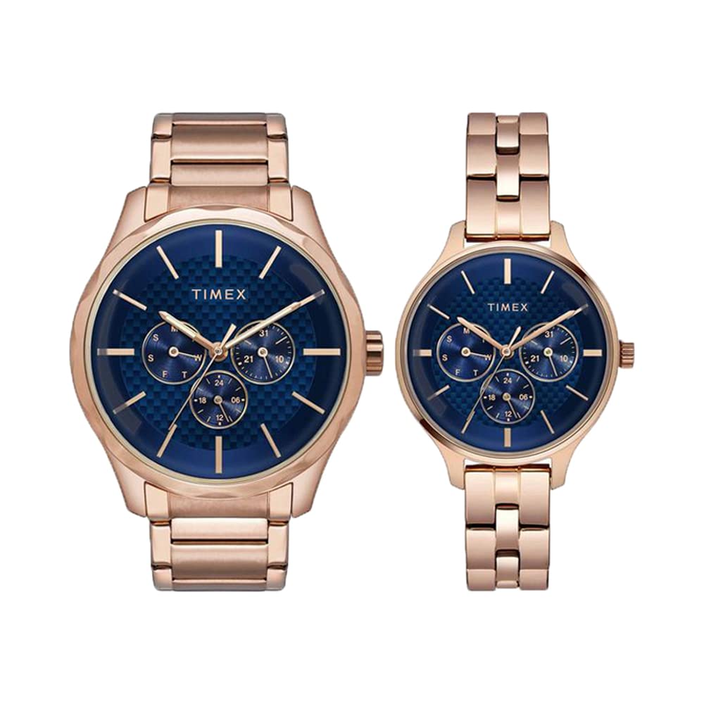 TIMEX Joy of Love Pair Stainless Steel Blue Dial 44 x 36 mm Analog Watch for Men - TW00PR290 (B0BWR9JBKM) Amazon Price History, Amazon Price Tracker