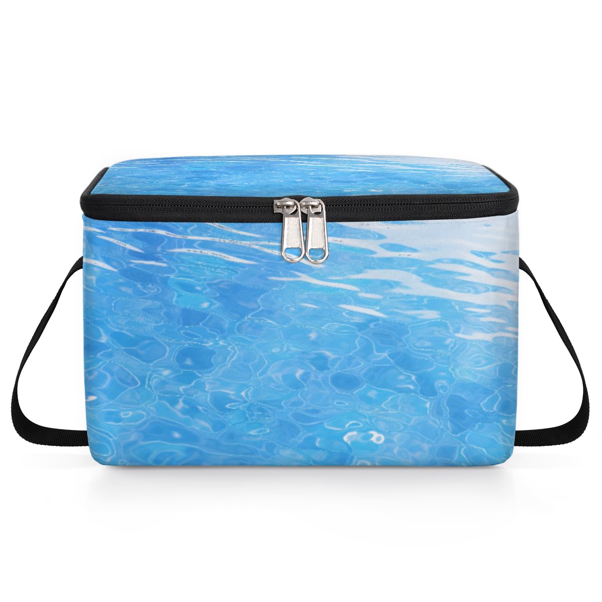 GzLeyigou Ocean Lunch Bags for Women Men 9 Cans, Hot & Cold Food Delivery Bag Insulated Grocery Bag Insulated Lunch Box Blue Water Cooler Bag for Office Work Picnic Beach