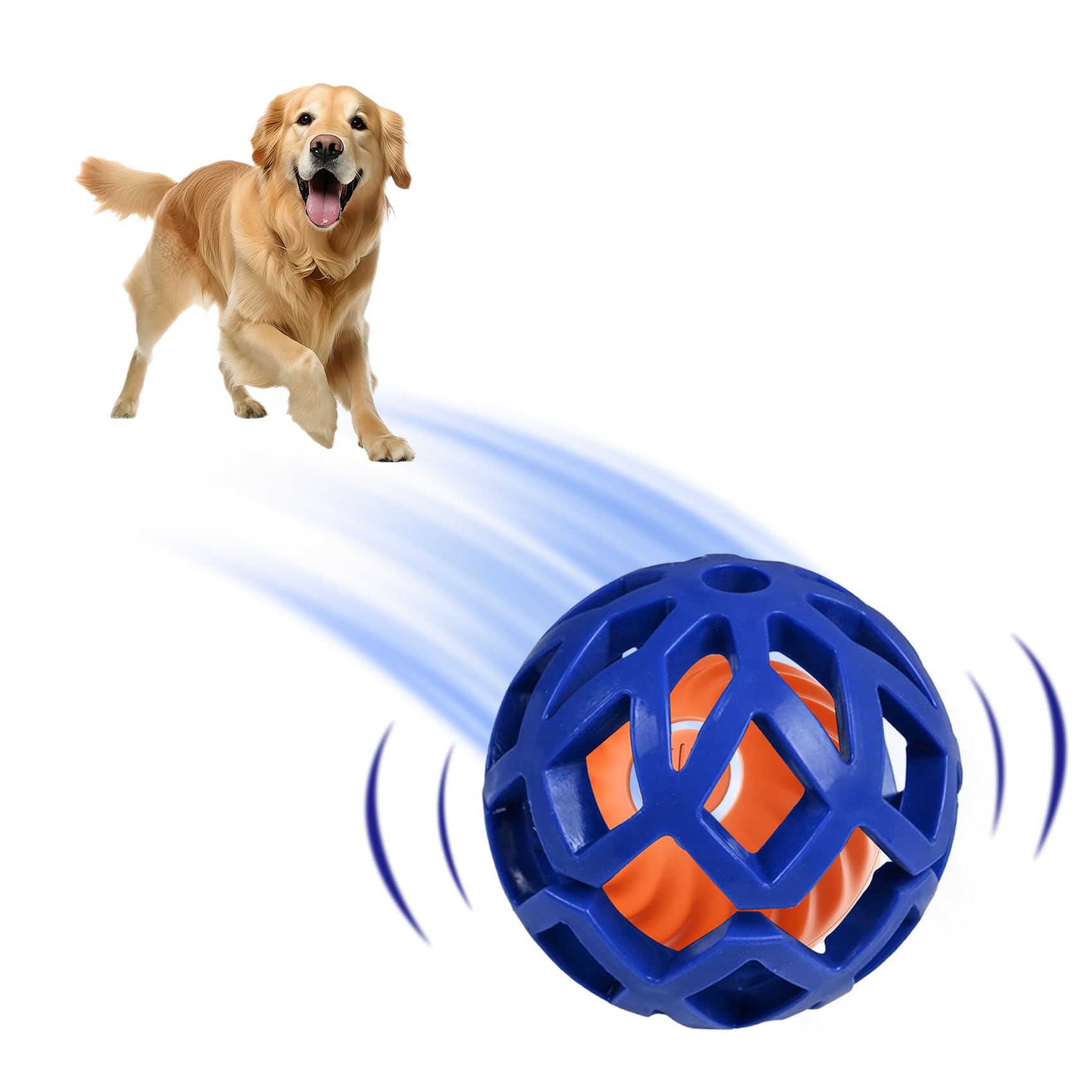 XWLEYW Interactive Dog Ball, Smart Self-Moving Dog Toy with 2 Modes & Motion Sensor, Durable Chew-Proof Ball for Small Medium Large Dogs, USB Rechargeable & Water Resistant for Indoor Outdoor