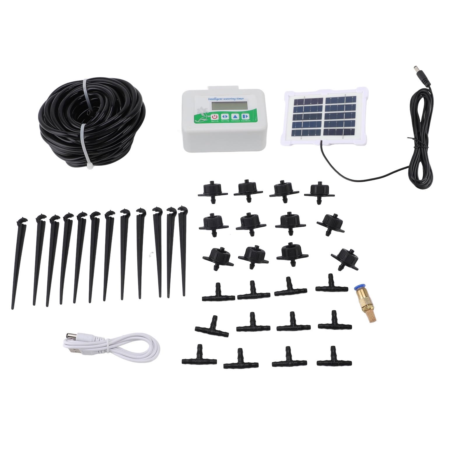 Temporizador de Riego Solar Inteligente Temporizador de Riego Programable de Ahorro de Energía para Tierras de Cultivo de Jardín-Material ABS