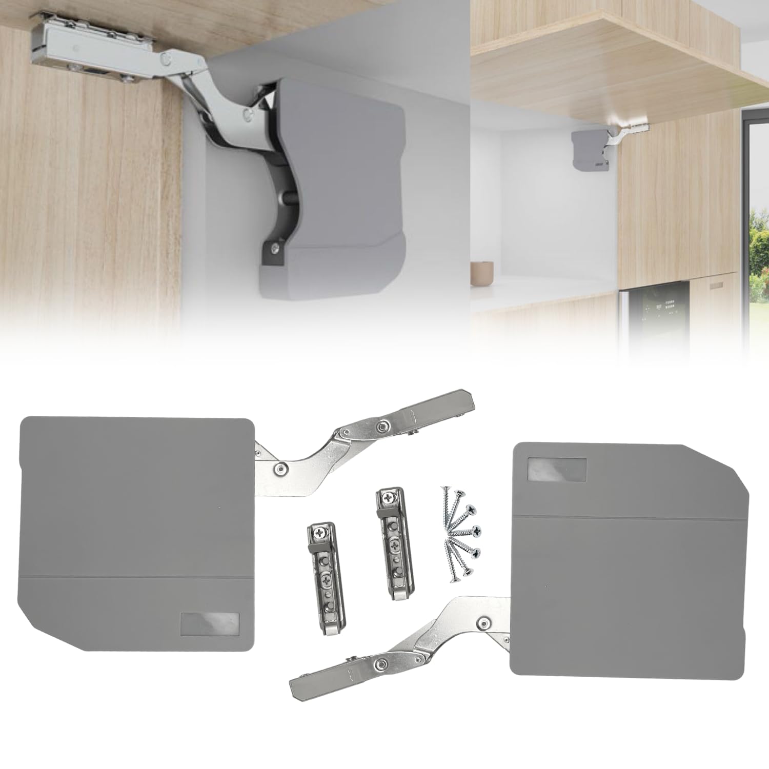 Evotrade Bras pour porte à rabat vers le haut, systèmes de levage pour portes de cuisine, bras sans charnières (charge 2,​5 à 3,​5 kg)