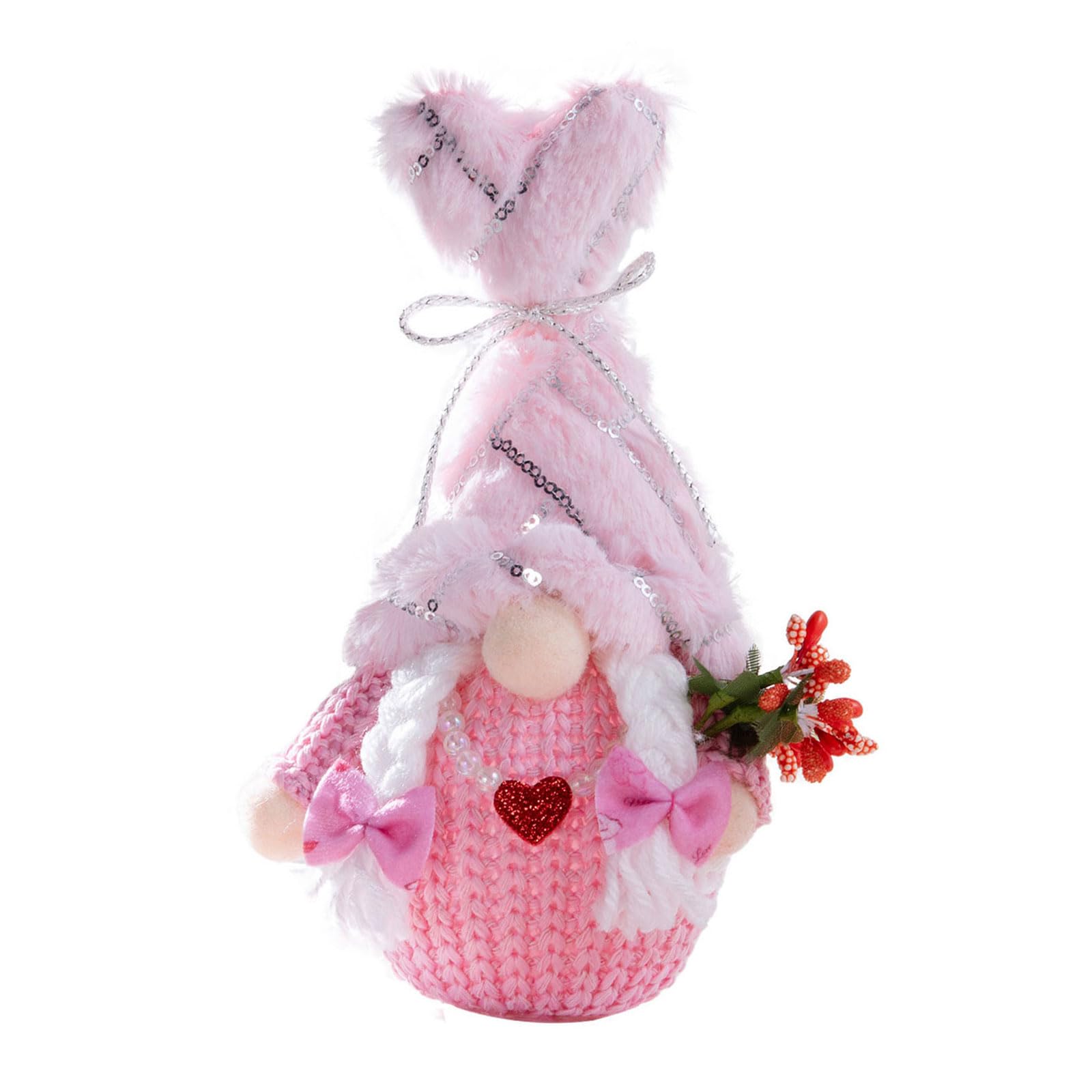 NEWFT Festive LED Illuminated Faceless Doll Handmade Valentine's Day Tomtes for Dates and Parties Holiday Decoration