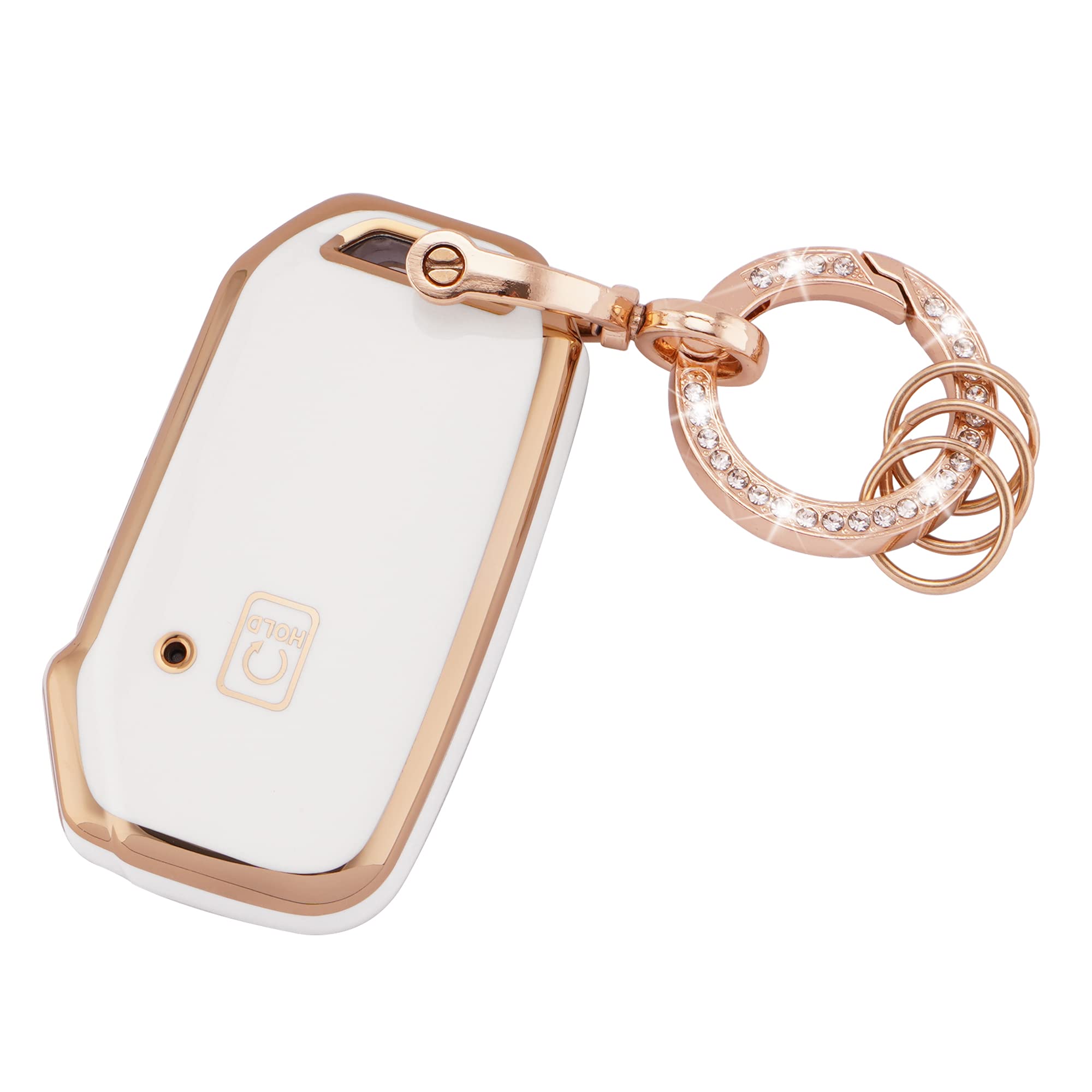 EKALA for Kia Key Fob Cover 5 Buttons Soft TPU Full Covers Protection Keys Shells Keychains Fit for Kia Cerato Ceed Forte NIRO Seltos Sorento Sportage Soul Telluride Smart Key Fob Protector (R-Ki-W)