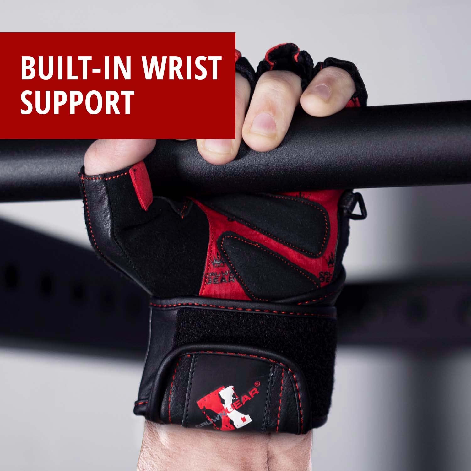 Weightlifting Gloves for Gym Fitness Crossfit Bodybuilding - Workout Gloves for Men & Women - Dominator Leather Crossfit Cross Training Gloves W. Wrist Strap Wrap - Best Weight Lifting Gloves with Wrist Support for Heavy Lifting - Satisfaction Guarantee