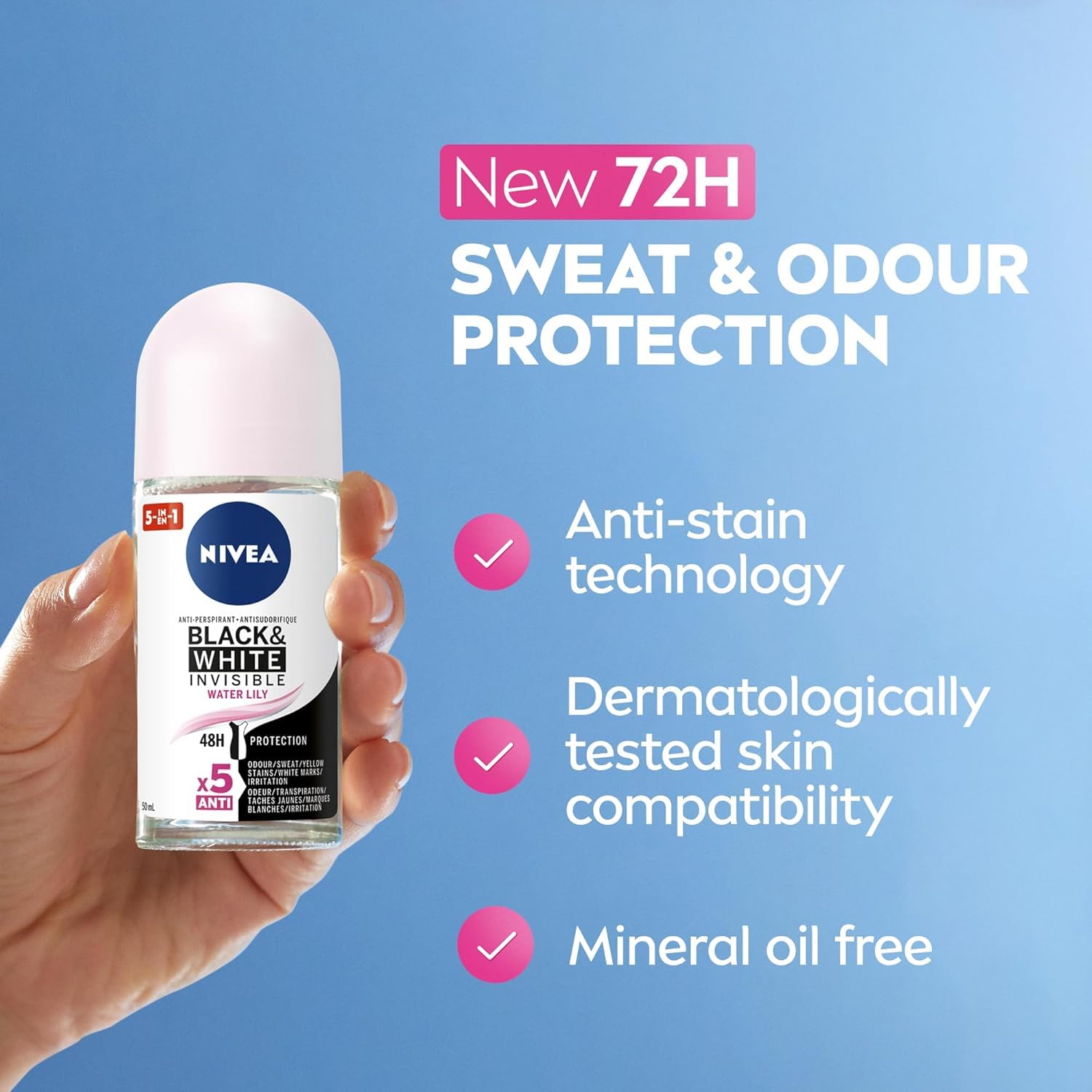 NIVEA Black & White Invisible 48H Protection Water Lily Anti