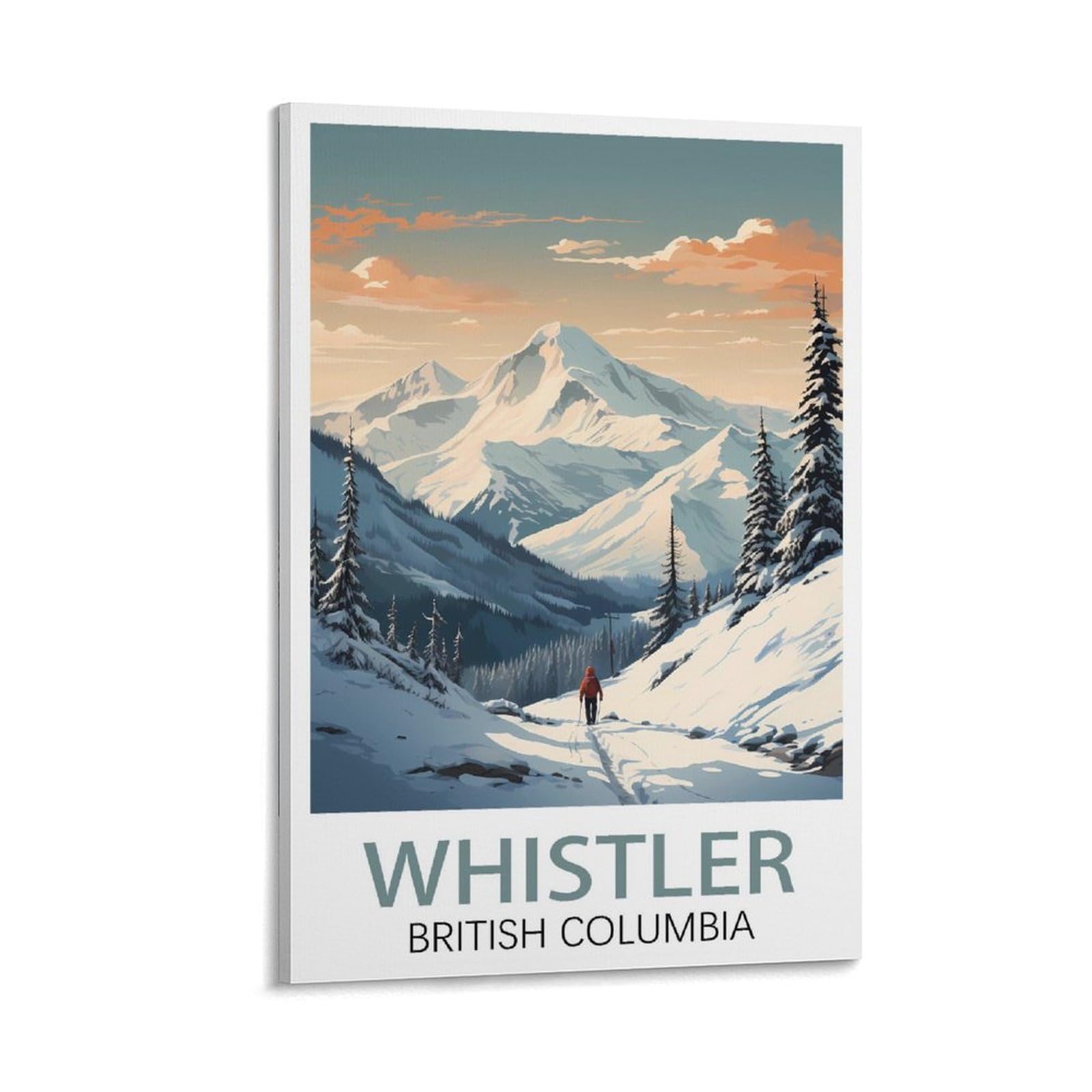 Whistler Mountain Travel Vintage Travel Poster Ski 08x12inch(20x30cm) Print Poster Home Bathroom Bedroom Office Living Room Decor Canvas Poster