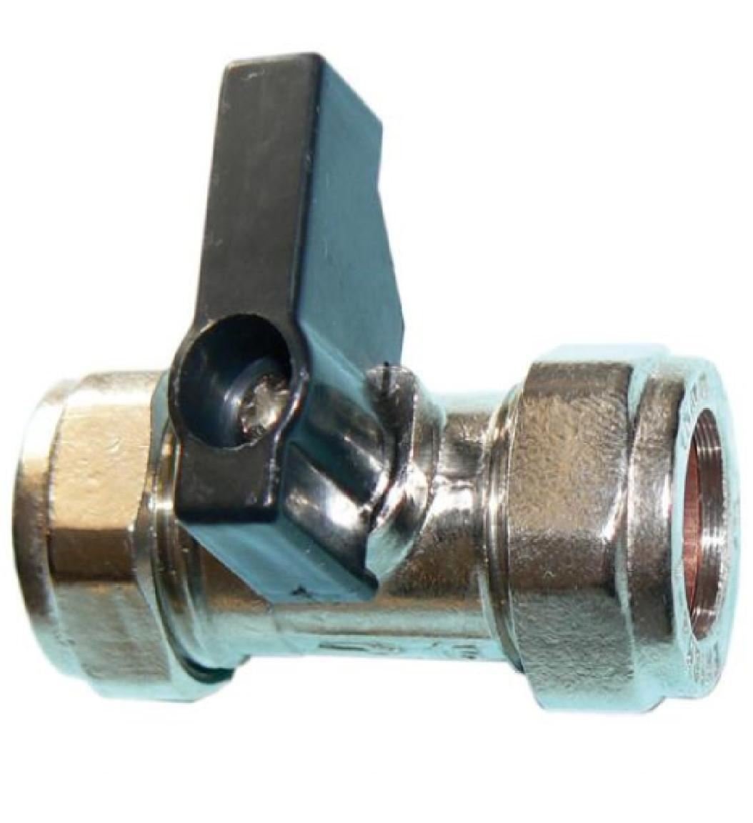 15mm Lever Operated Chrome Isolation Valve CxC - Pack of 2