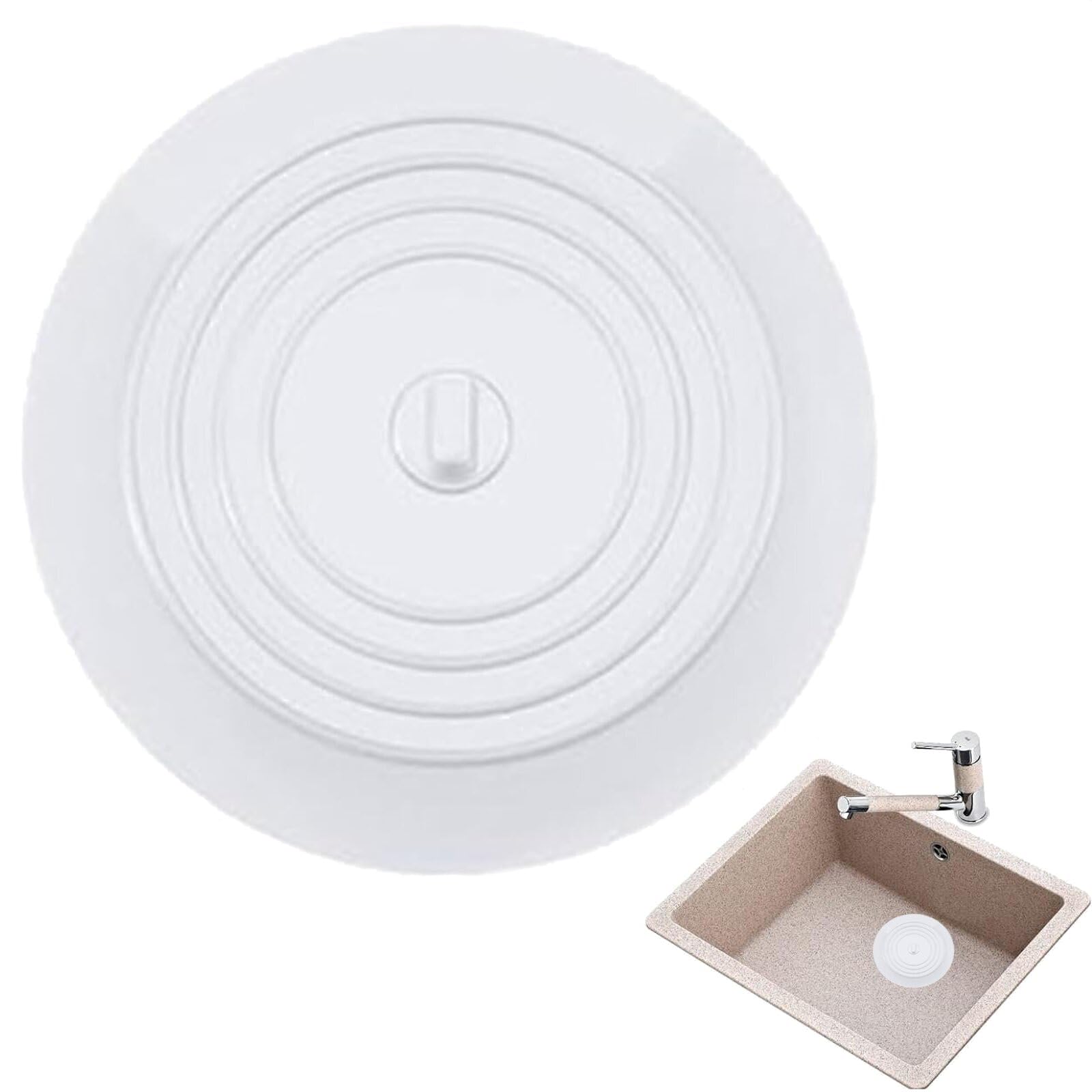 SENHAI 2 tappi per vasca in silicone e 2 filtri per lavello da cucina in acciaio inox, con