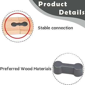 Train Track Accessories Set,20 PCS Universal Rail Adapter Accessories for Railways Durable Track Connector Pieces for Boys and Girls