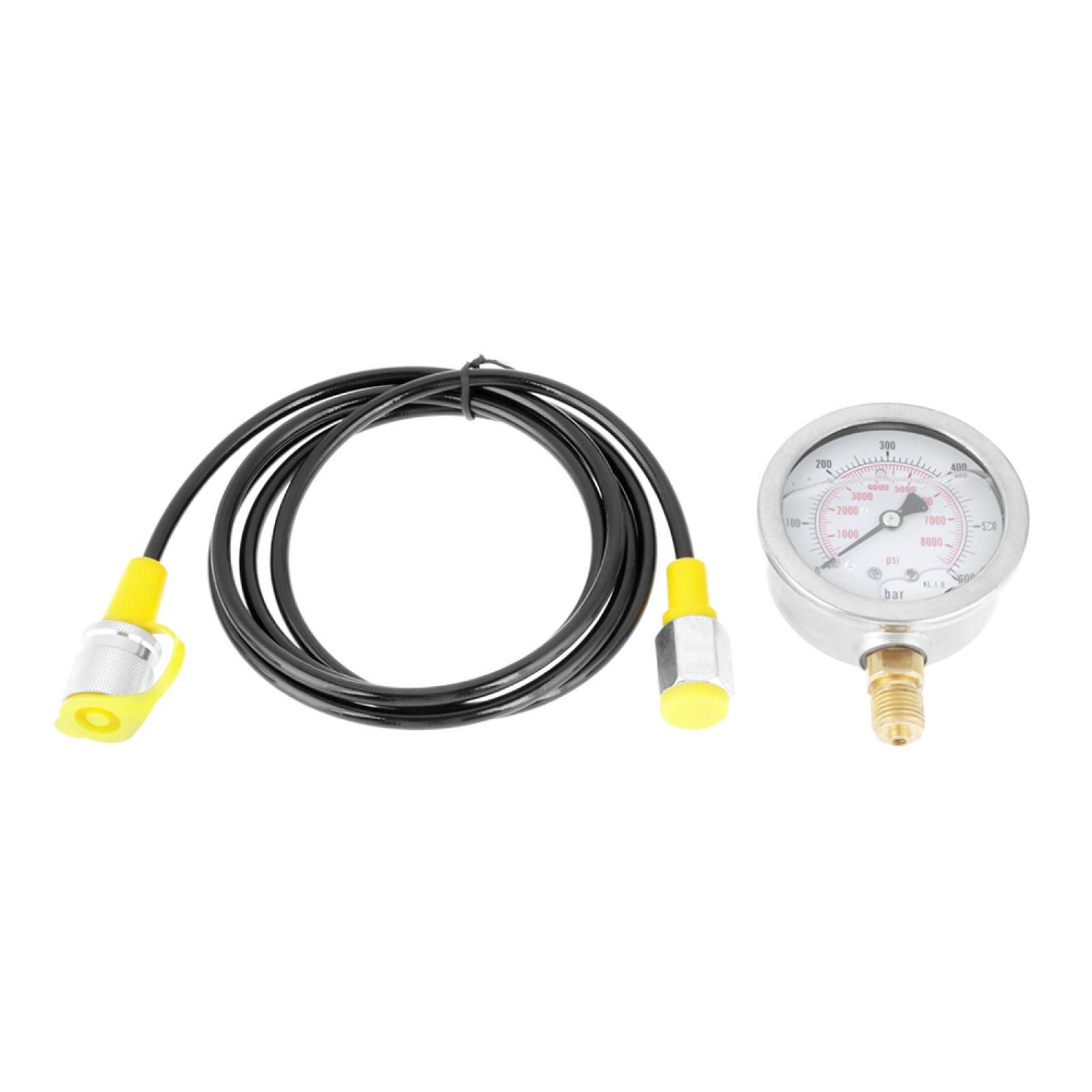 Hydraulikschlauchtest, Hydraulikschlauch-Testkit, Hydraulikschlauch-Testpunktkupplung M16*2-BSP1/4 + 0~600BAR/8500PSI Manometer + Schlauch