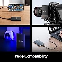 Vista 6 de Lexar SSD portátil SL500 de 1 TB, hasta 2000 MB/s, compatible con laptops tipo C, iPhone 15/16, teléfonos inteligentes, tabletas, PS5, Xbox, USB 3.2