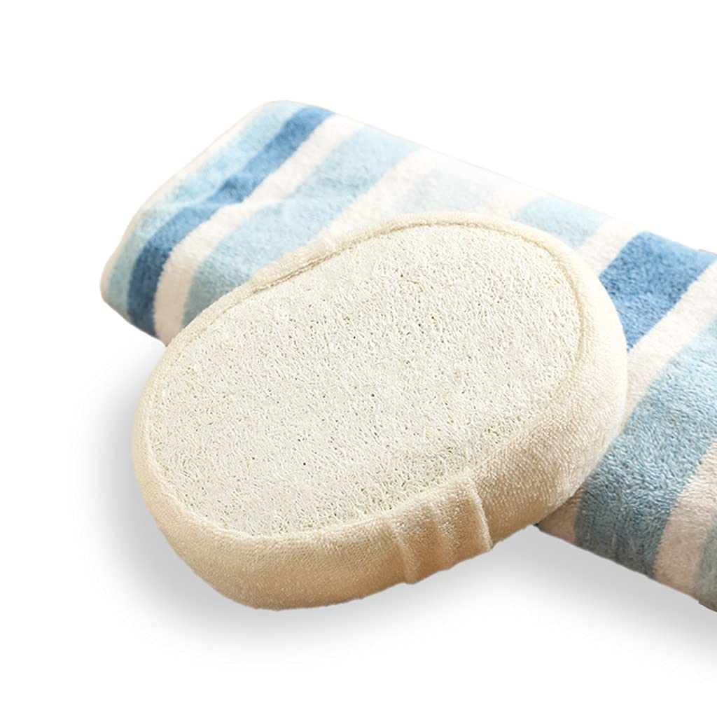 Asciugamano Esfoliante Spugna Loofah Scrubber Corpo Esfoliante, Tamponi e Spugne Loofah Naturali per Set da Bagno, Spugna Loofa Scrubber per Bagno e Doccia Guanti Esfolianti