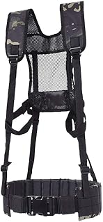 SINAIRSOFT Tactical Padded Battle Belt with Detachable Suspender Straps，Airsoft Combat Duty Belt Removable Harness - SINAIRSOFT