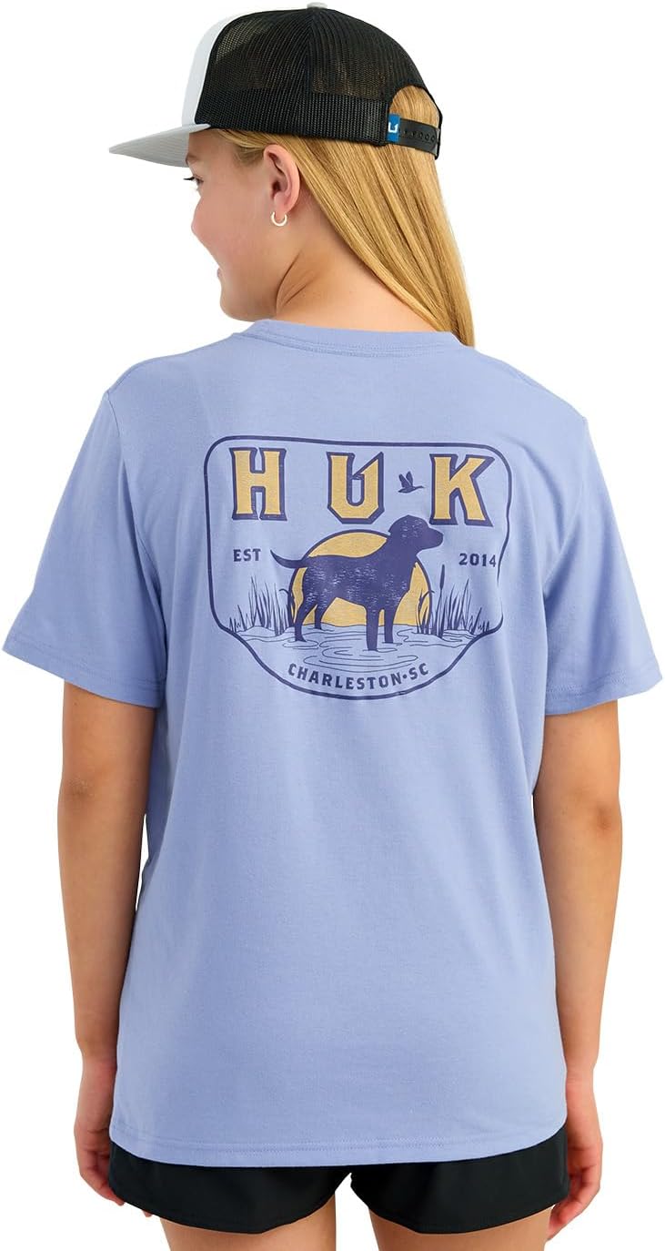 HUK boys Unisex Kids Short Sleeve Performance Tee, Kids Fishing T-shirt