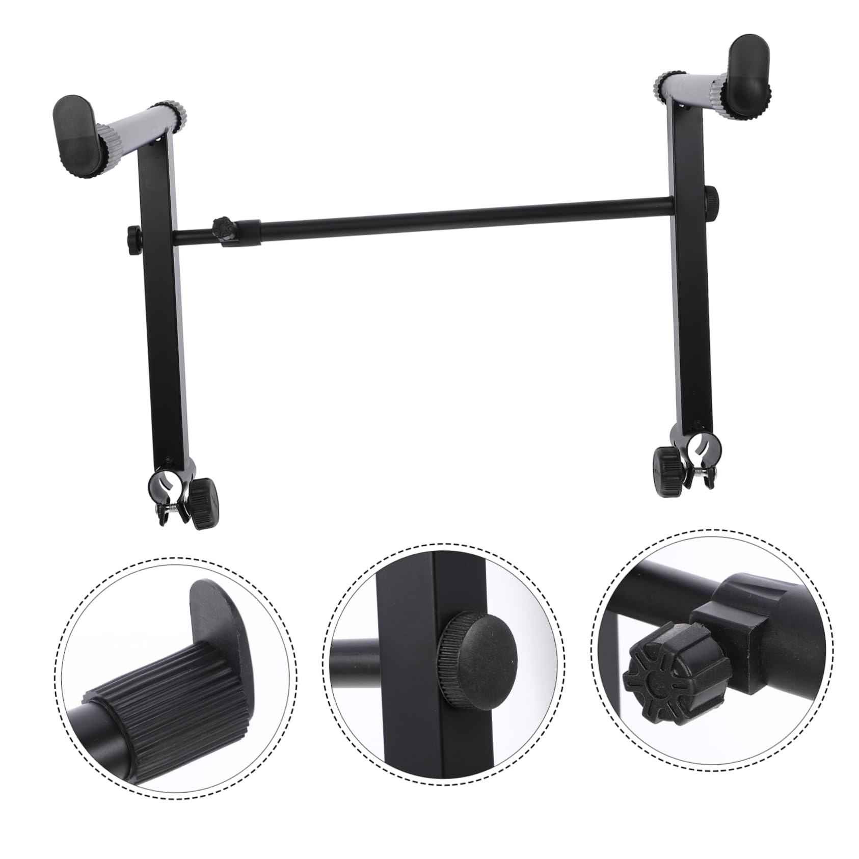 Supporto per Tastiera Elettronica Dotato di Cuscinetti in Gomma Antiscivolo Struttura Robusta e Doppio Tubo in Ferro Nero per Casa e Palcoscenico