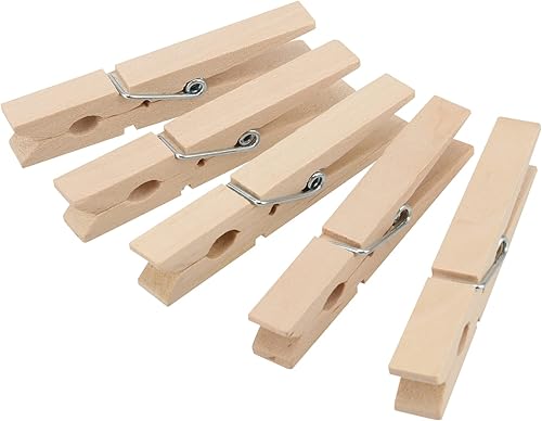 Miniatura 6 de MANCHAP Paquete de 150 pinzas de madera natural de 2.8 pulgadas, alfileres para ropa de lavandería, pinzas de madera para ropa, fotos y manualidades