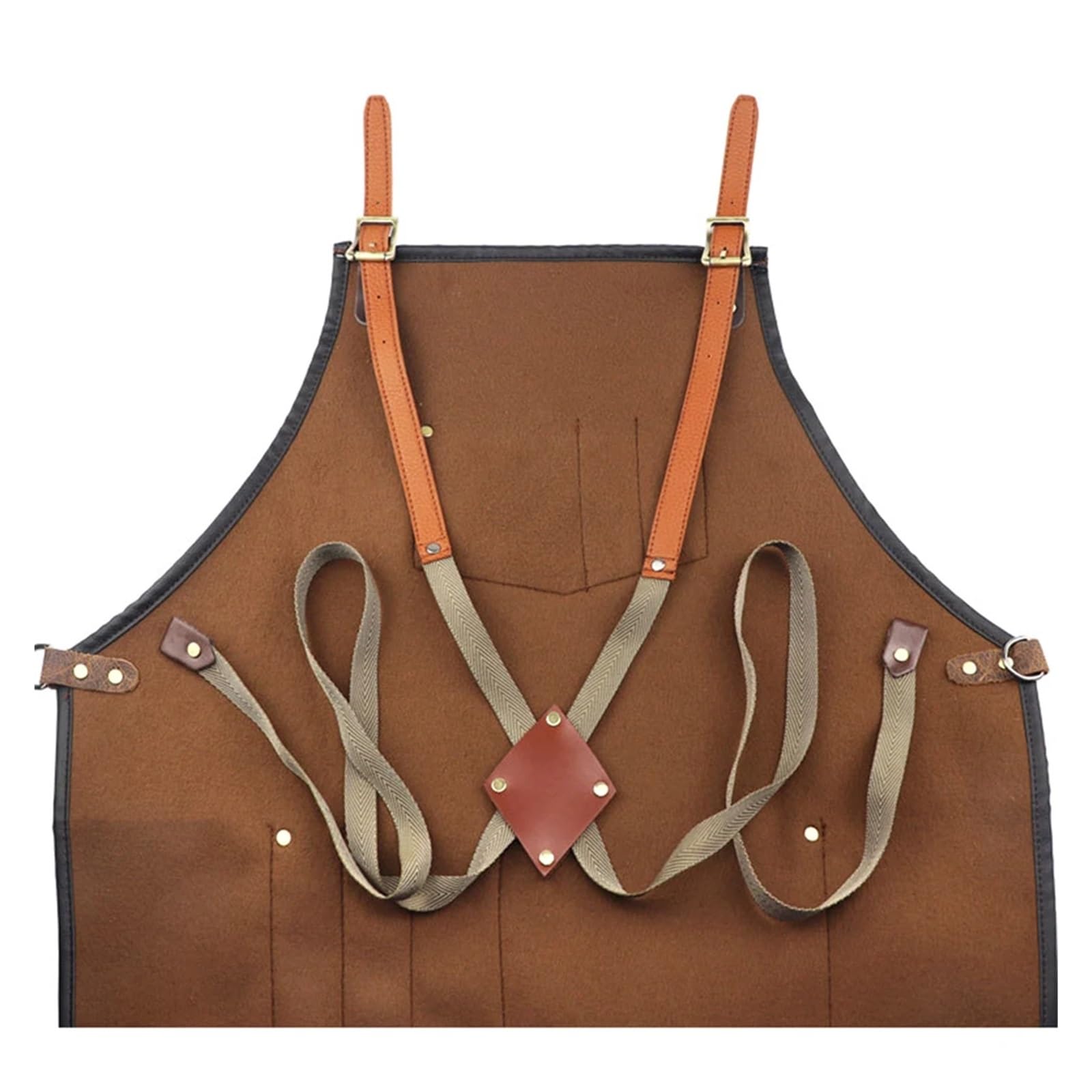 delantal cocina Delantales de cuero, delantal vaquero profesional peluquería for hombres, salón barbería, Retro, múltiples bolsillos, teñido y corte pelo