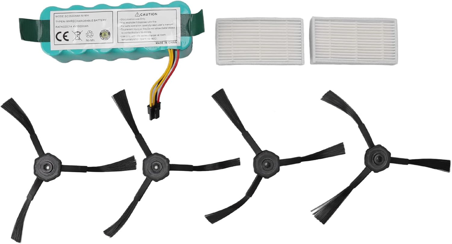 NiMH Sweeper Battery Side Brush and Filter Kit 3500MAH 14.4V for CR120 CR121 CR540 - Long - Lasting Runtime, Durable Filters, Eco - Friendly Replacement for Vacuum Sweepers