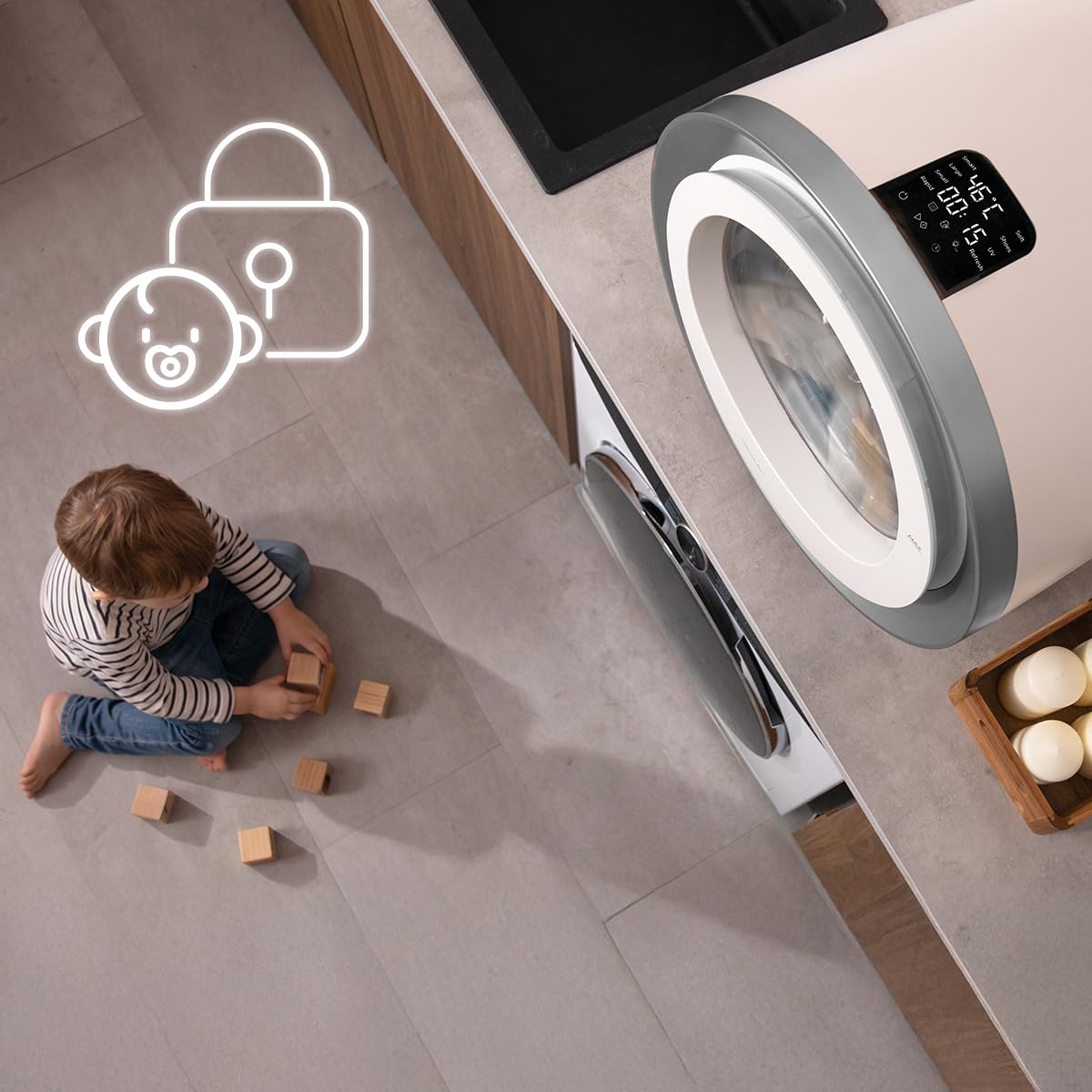 Cecotec Kompakter Ablufttrockner 3kg Bolero DressCode Dry 3500V Gold, 8 Programme, Klasse A, Intelligente Automatische Trocknung, Touch-Steuerung, UV Care Funktion, Dry Shoe Rack und Delay Start, Weiß