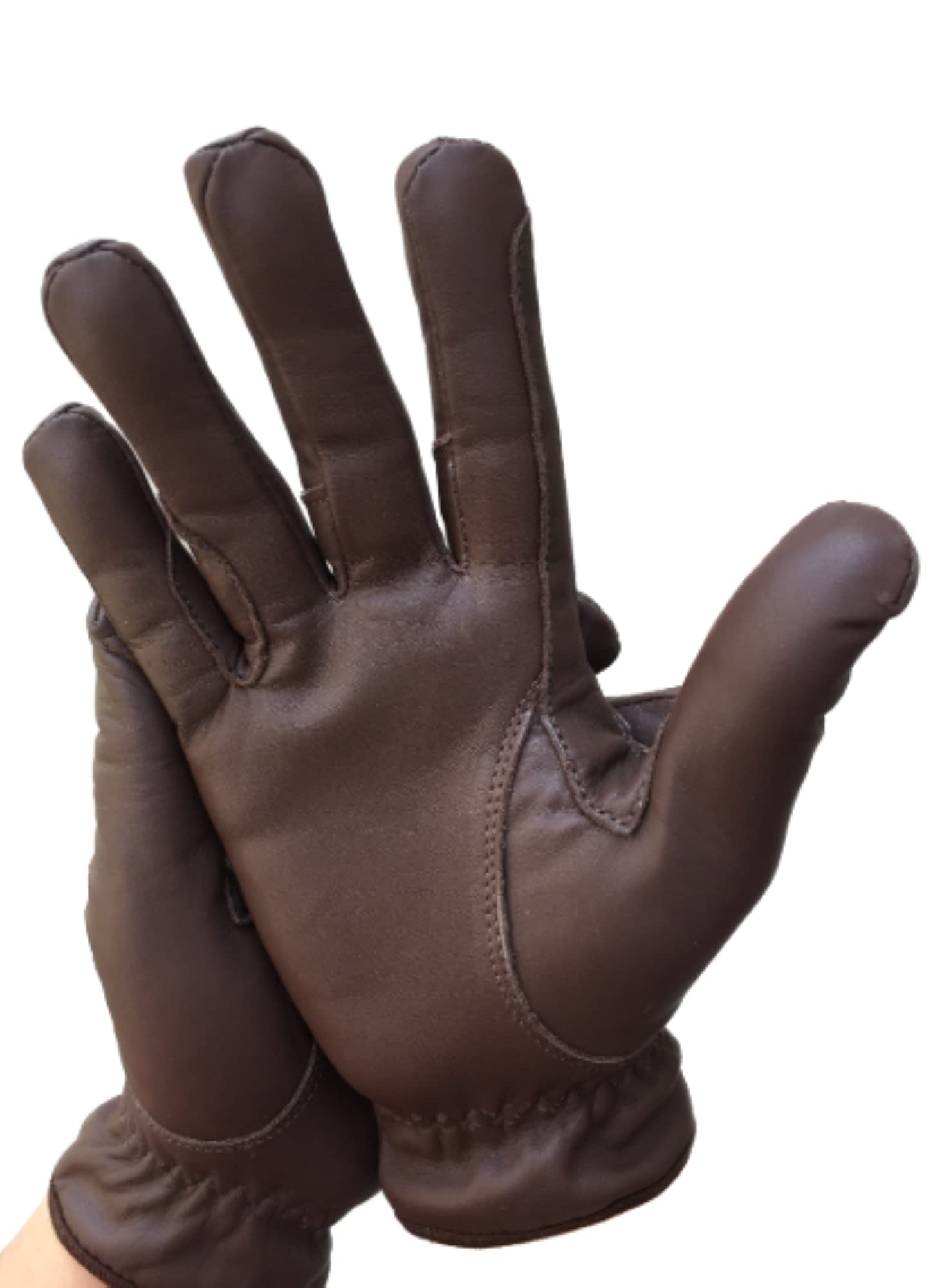 Sulkhanz Real leather horse riding gloves for ladies in YELLOW TAN, DARK BROWN, & BLACK Women equestrian gloves (Medium, Dark Brown) - Image 3