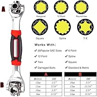Vista 4 de Universal Wrench 52 in 1 Socket Wrench Tool with Multifunction 360 Degree Rotating Head, Spanner Tool for Home and Car Repair