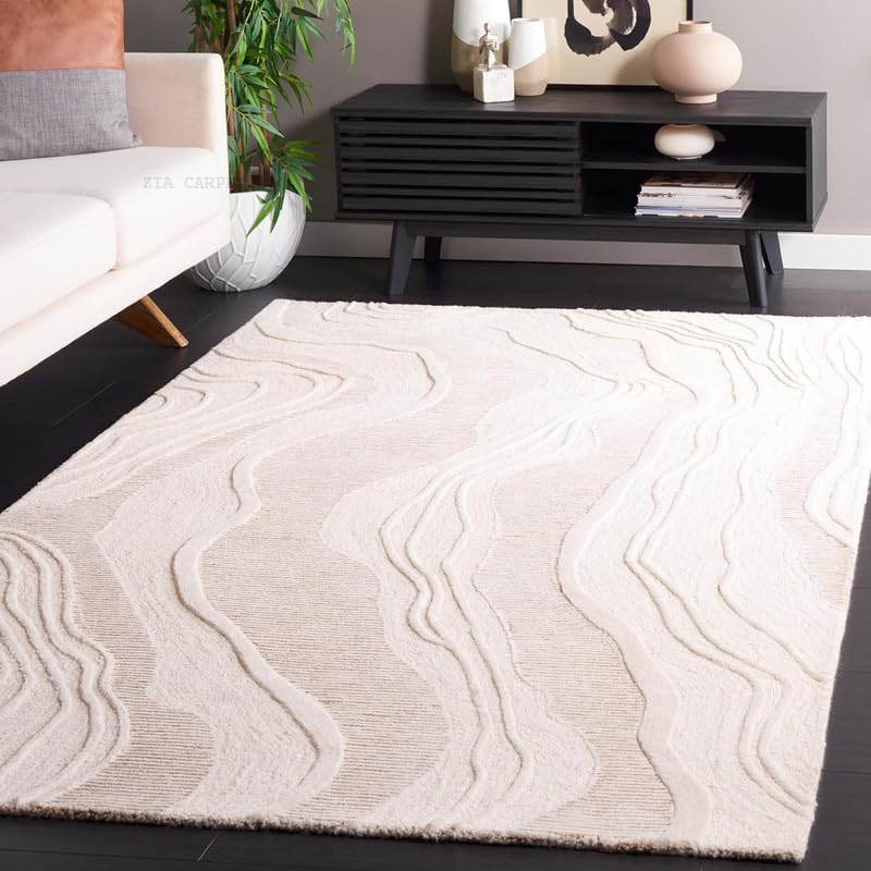 Image of Handmade Wool Anatolia Collection Bedroom & Living Room Carpet Size 6 X 8 Feet