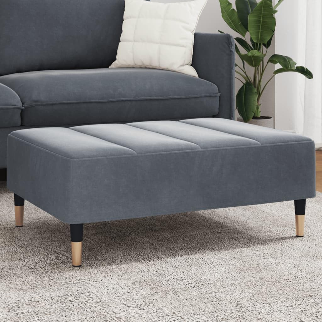 Pouf en velours rembourré et assise confortable grand format gris foncé