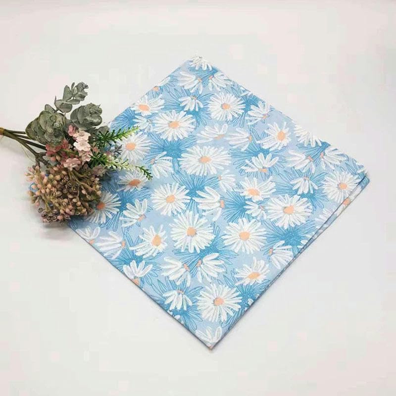 THAYLA 60-90 cm 10 sztuk niebieski słonecznik wielokrotnego użytku Furoshiki tkanina pakowa mała japońska do pakowania prezentów kwadratowy szalik tkanina do pakowania bento