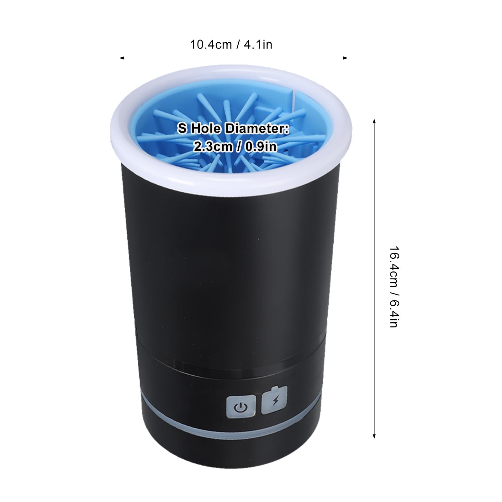 Nettoyeur automatique pour chien, laveuse électrique douce, rechargeable par USB, machine de nettoyage des pattes de chien pour chiens et chats de petite et moyenne taille (noir blanc)