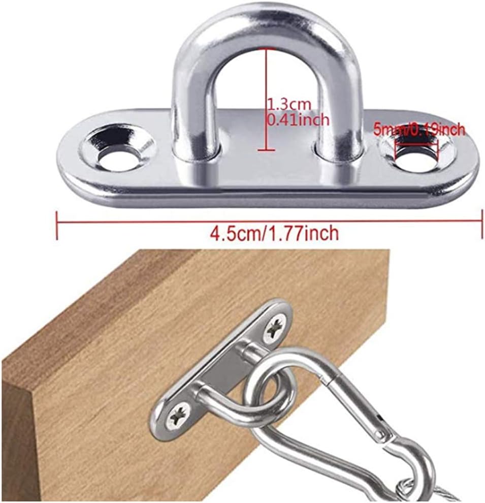 YUIP 8 Pieces Stainless Steel Eye Plate, Metal Staple Ring Hook Hardware With 2 Holes can hold up to 40kg of weight - Image 3
