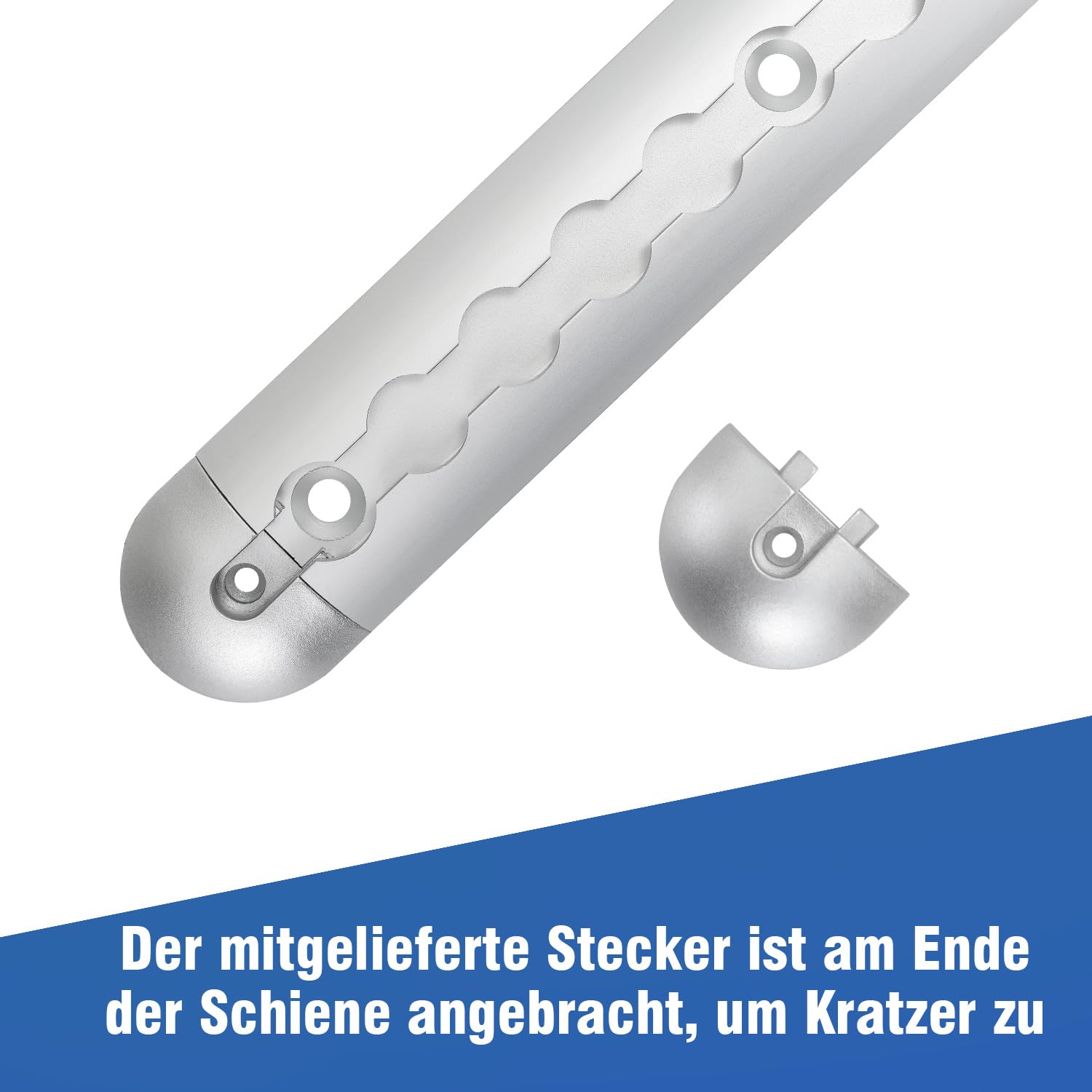 Set di 4 guide da 1 m, in alluminio anodizzato semicircolare con 10 raccordi singoli e 8 tappi terminali, guide preforate per il fissaggio del carico per rimorchi, auto, camion, camper