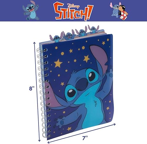 Miniatura 49 de Disney Stitch - Cuaderno en espiral, bolígrafo, pestañas adhesivas, 96 páginas rayadas, color azul