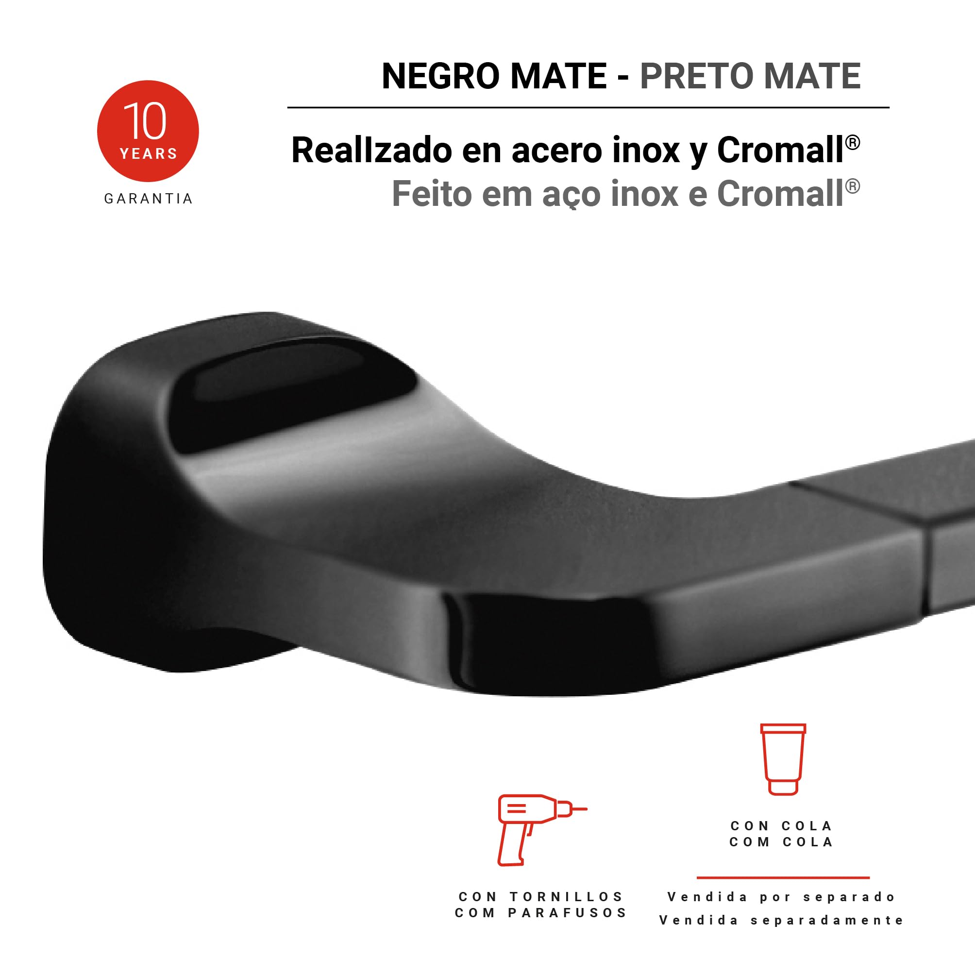 Gedy Stelvio Toilet Roll Holder Matte Black, Dull Black, 16,4x7x3,4cm - Image 2
