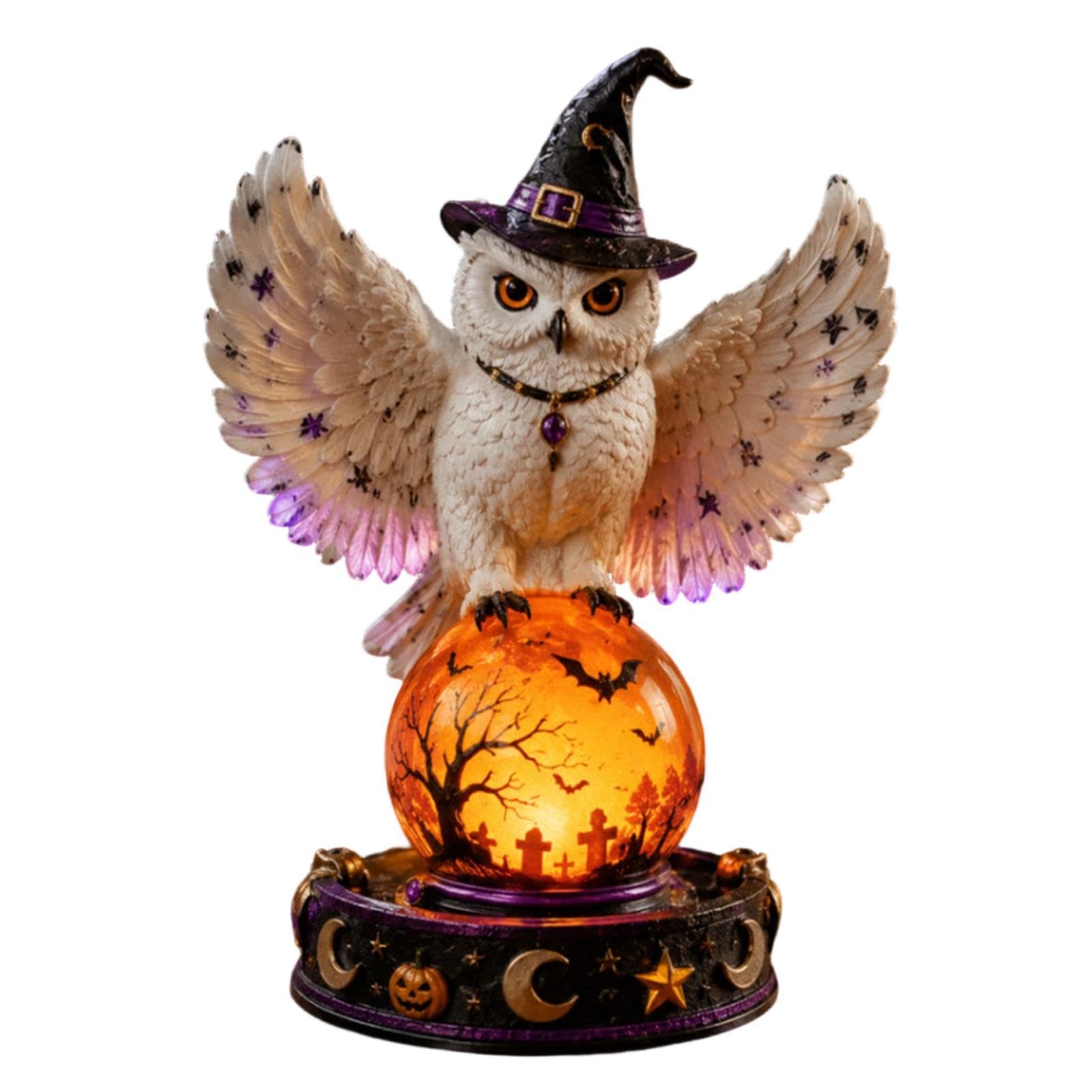 Kryształowa kula na Halloween, estetyczna świecąca lampa nocna