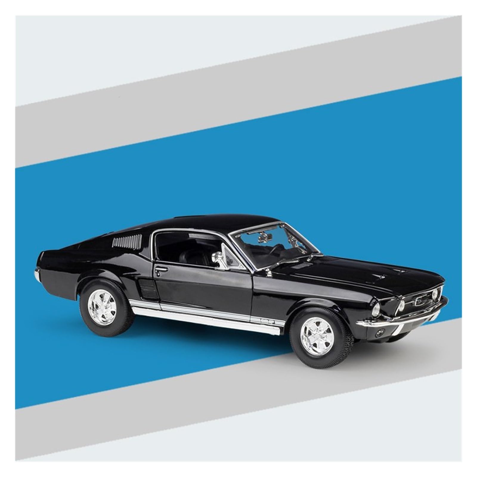 MOCALUX Scale Die-Cast Model Car 1:18 For Mustang For GTA For Fastback 1967 Car Alloy Model Diecasts Vehicles(Black)