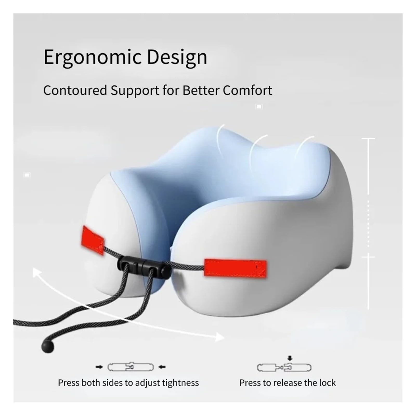 Memory Foam Travel Neck Pillow Portable U-Shaped Washable Cover