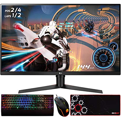 LG 32GK650F-B 32-inch Class QHD 2560 x 1440 Gaming Monitor with FreeSync 31.5-inch Diagonal Bundle with Deco Gear Wired Gaming Mouse, Deco Gear Mechanical Gaming Keyboard and Deco Gear Mouse Pad