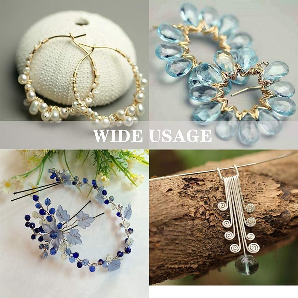 21GA Craft Wire Jewelry Wire 10 Roll 50 Yard/ 0.7 MM Silver Plated Thin Brass Metal Wire for Jewelry Making