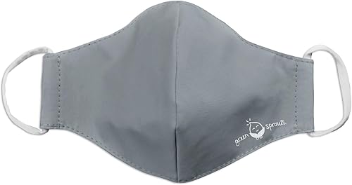 Miniatura 2 de Cubrebocas reutilizable de Green Sprouts., Máscara facial reutilizable., adulto M, Gris