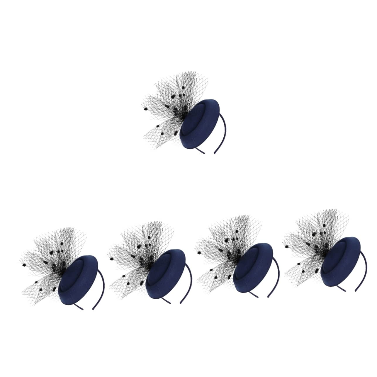 minkissy 5pezzi Fascinator Cappello per Cerimonie e Fascia per per Matrimoni Cocktail e Tea Party