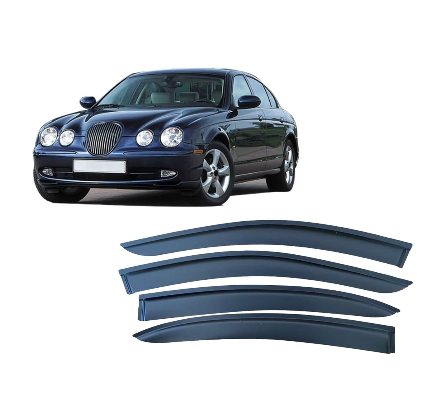 4 Deflecteurs Air Jaguar S-Type 2000-2008 de protection pluie