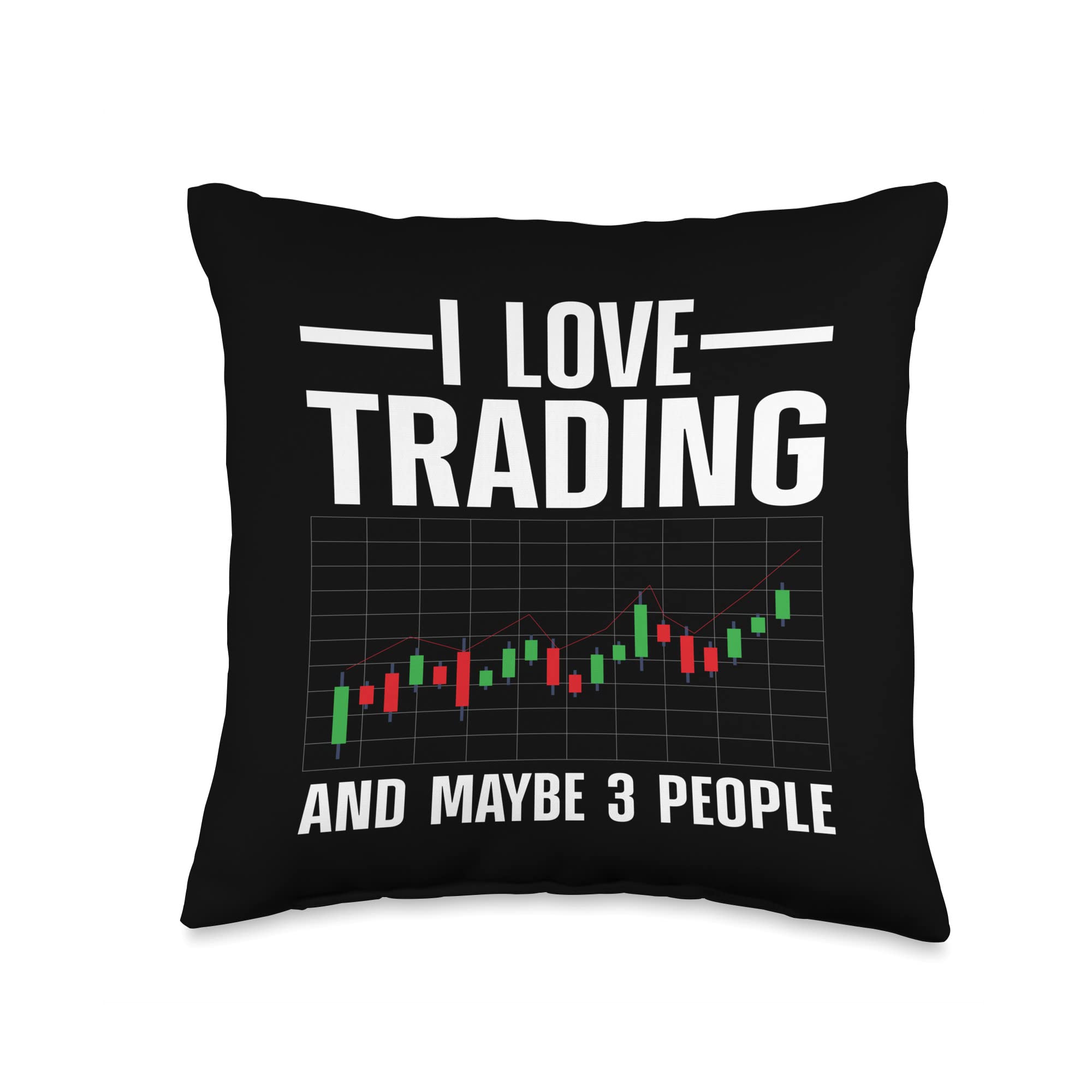 Funny Stock Trading Gift Stock Trader AccessoriesCool Trading Art for Men Women Stock Market Trader Throw Pillow, 16x16, Multicolor