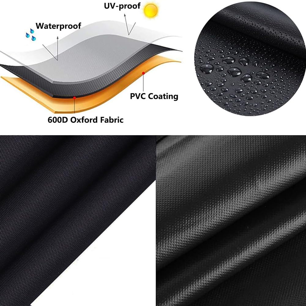 Cubierta De Repuesto para Asiento De Columpio Funda De Asiento para Columpio Funda De Repuesto para Silla Mecedora Exterior Patio Balcón Banco(Black,58.3x19.7x19.7in)