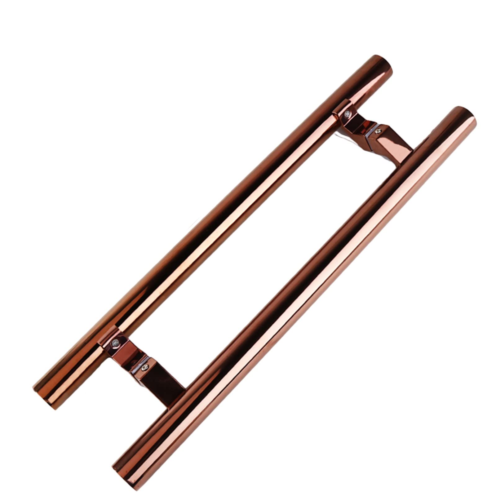 Gthtuhfd Rose Gold Interior Exterior Push Pull Door Handle, Stainless Steel Entry Sliding Barn Door Handles, Double Sided H Sdesign/Rose Gold/120Cm/47.2In,-150Cm/59In