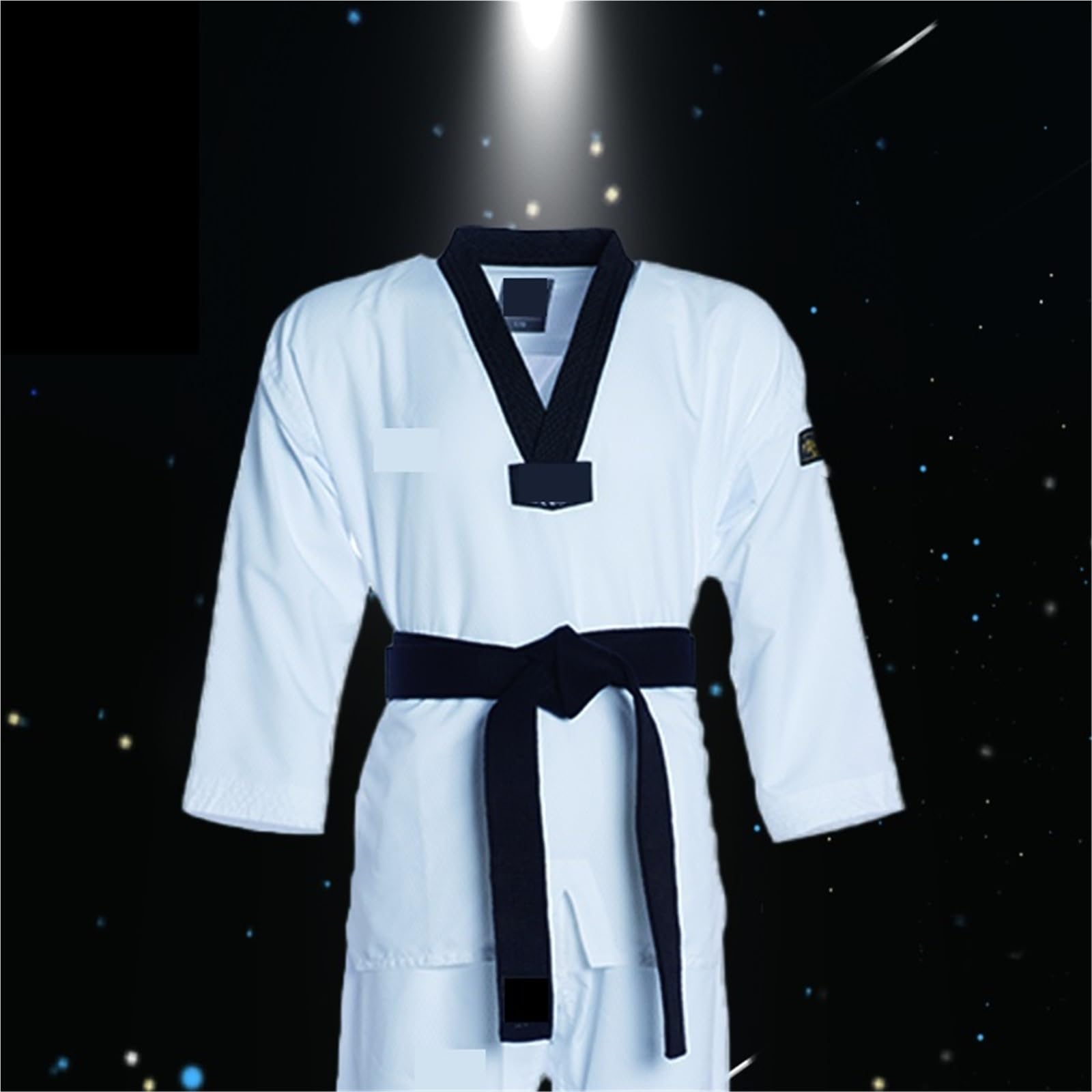 Ropa Uniforme de Taekwondo Blanco Conjunto de Judo de Karate Niños Adultos Unisex Panel de Malla Transpirable de Manga Larga para Entrenamiento
