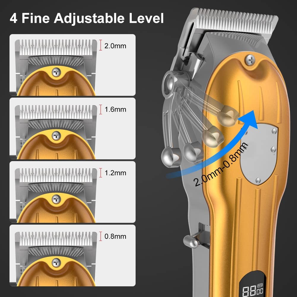 Tagliacapelli da uomo, kit combinato professionale per tagliare i capelli, regolabile, per uomo, kit per la cura della barba ricaricabile