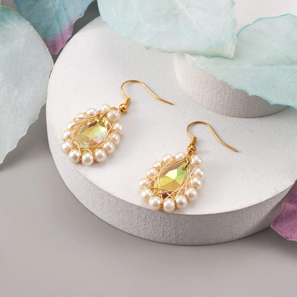 PH PandaHall Pandhall 100Pcs Crystal Teardrop Glass Beads Faceted Teardrop Beads Tear Drop Hanging Pendants for Women Necklace Bracelet Earring Jewelry Making - Image 3